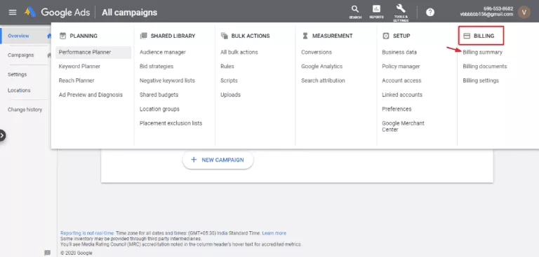 Then select “Billing Summary